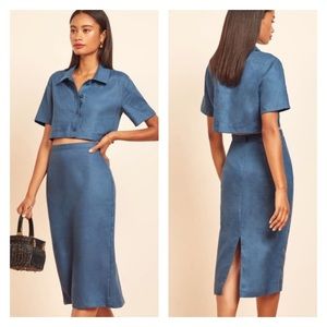 Reformation Landsby Two Piece blue size 8 NWOT